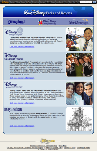 Walt Disney Parks and Resorts Student Programs